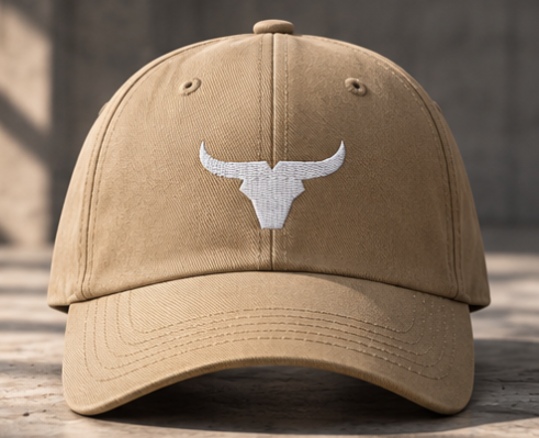 Gorra Bovidae khaki – frente con logo bordado