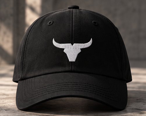 Gorra Bovidae negra – frente con logo bordado