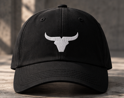 Gorra Bovidae negra – frente con logo bordado